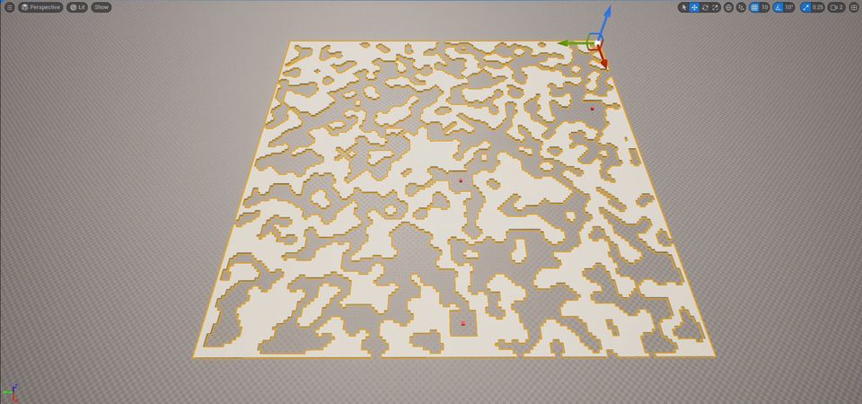 A procedurally generated cave map