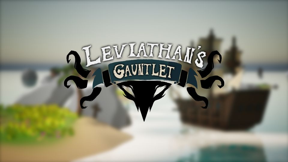 Leviathan’s Gauntlet title art over a pirate ship
